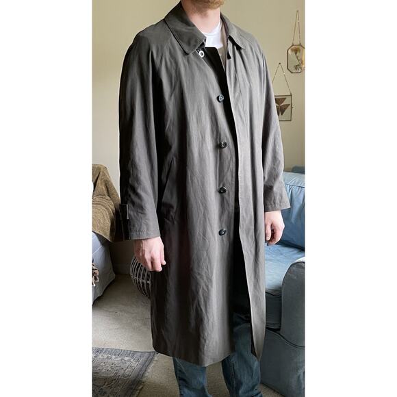 Newport Harbor Trench Coat | Forest Green | Plaid Zip Out Liner 50” Full Length - Picture 1 of 7